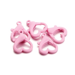 Colorful Plastic Heart Lobster Clasp 27mm Hook For Bag Accessories Sweet Style DIY Keychain Phone Strap <b>Spring</b> <b>Clip</b> - Product Image 4