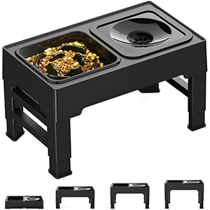 Tigela de plástico para comida e água de cachorro, alimentador lento e ajustável, com suporte anti-derramamento, tigela elevada para cachorro - Product Image 1