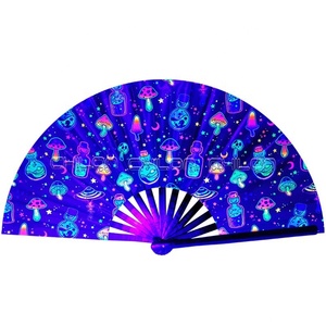 Personalized Decoration Black <b>Large</b> Wooden Folding Custom Printing Bamboo Hand <b>Fan</b> for Gifts - Product Image 3