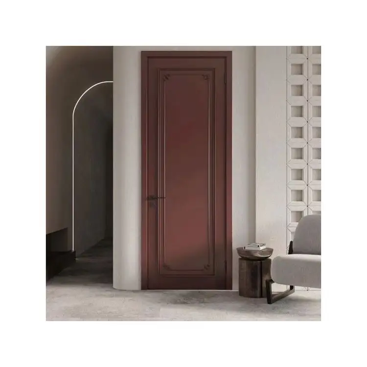 Puertas de entrada de madera contrachapada para oficina y hogar, pintura moderna de alta calidad, venta al por mayor