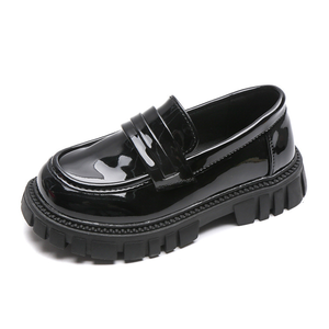 Zapatos de Cuero Personalizados para Niños, Zapatos Negros con Cadena, Zapatos de Suela Gruesa para Estudiantes, Mocasines - Product Image 6