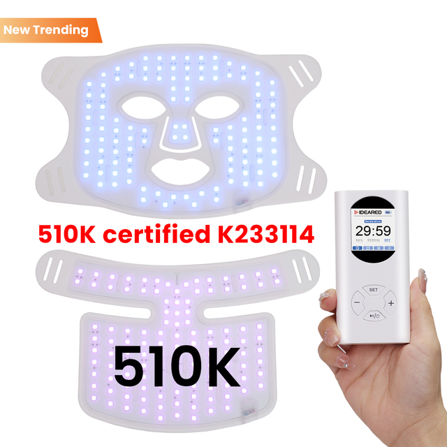 Modern Skincare 510K Certificated LED Light Therapy Facial Device Near Infrared Medical-grade Silicone Red Light Therapy Mask