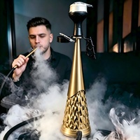 Grenzüberschreitender Export Einrohr-Shisha mit Mattgold-Beschichtung aus Aluminium, Panada Original Importierte Luxus-Leicht-Shisha Komplettset