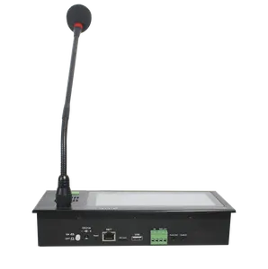 Estação de controle do sistema SIP PA com tela sensível ao toque de 7 polegadas, função de paginação e intercomunicação para bancos, salas de aula e hospitais