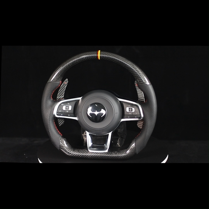Carbon Fiber Flat Bottom Custom Steering Wheel Fit for VW MK7 DSG