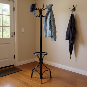 Perchero de metal vintage con soporte para sombreros y 8 ganchos, organizador independiente para entrada - Product Image 2