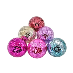 Quality 12cm Mirror Disco Ball Colorful Hanging Disco Balls Ornaments For Christmas Tree Party Decoration