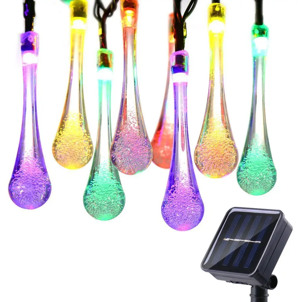 30 Led Water Drop Zonne-energie Lichtslingers Crystal Ball Water Drop String Lights Kerst