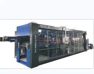 Three Station Vacuum and Pressure Plastic Forming Machines For Plastic disposable Box THermoforming Machine