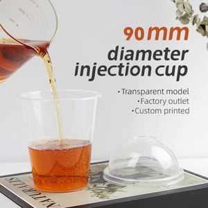 Factory Wholesale Custom PP <b>Cups</b> Disposable 90mm Hard PP <b>Plastic</b> Cold Drink <b>Cups</b> With Lids - Product Image 2