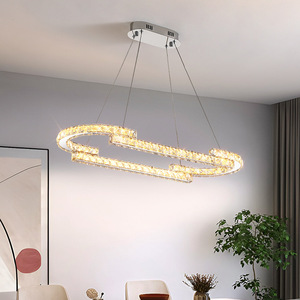 Crystal Chandelier <b>Led</b> <b>Light</b> Round Pendant <b>Light</b> Modern Minimalist Design For Living Room Bedroom Dining Room Home Lighting - Product Image 2