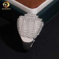 Bague Hip Hop pour Homme en Argent 925, entièrement sertie de Moissanite et de diamants, passe le test du diamant, style Rapper Cuban