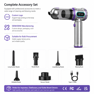 20KPa 100W Cordless Handheld Vacuum Cleaner Brushless Motor 3 Speed Portable <b>Car</b> Vacuum Air <b>Blower</b> Inflator OEM ODM - Product Image 4