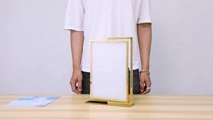 Porte-affiche A4 haut de gamme, support de prix rotatif Double face, support de <span class=keywords><strong>Promotion</strong></span> en métal A4, adhésif - Product Image 5