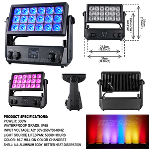 18 stuks 20W <span class=keywords><strong>City</strong></span> Color Light Volle Kleur IP65 Waterdicht Hoge Gebouw Wasstraatverlichting LED <span class=keywords><strong>City</strong></span> Color Stageverlichting - Product Image 3