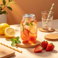 Conteneur en plastique transparent à large ouverture de 210 ml avec logo personnalisé, de qualité alimentaire, avec couvercle en métal facile à ouvrir, boîtes en plastique en forme de boule