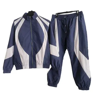 Custom Mens Track Mesh Patch Work Windbreaker Set Tracksuits Tracksuit Zip Up Couple Vent Wind Breaker Nylon Jacket For Men