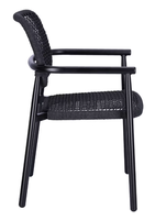 Chaises de jardin empilables modernes en aluminium avec accoudoirs en teck, confortables et légères pour hôtel, parc, villa