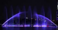 Fuente de Agua Danzante de Alta Calidad para Exteriores, Espectáculo Acuático con Control DMX 512, Fuente Musical Colorida