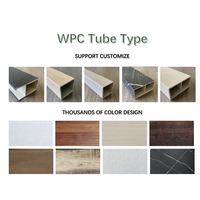 Decoración de interiores, listón WPC, columna de tubo cuadrado hueco, pared de partición de madera, techo de grano de madera, tubo de madera, mejora del hogar