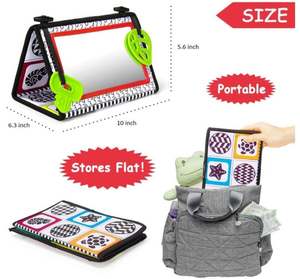 Vente chaude grande taille ventre temps miroir de sol jouet jouet sensoriel pour bébé enfants éducatif développement pli tissu livre jouet - Product Image 3