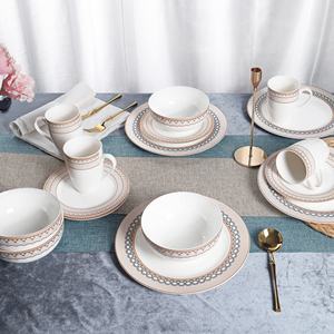 <span class=keywords><strong>Service</strong></span> <span class=keywords><strong>de</strong></span> vaisselle 16 pièces <span class=keywords><strong>en</strong></span> <span class=keywords><strong>porcelaine</strong></span> marron durable motif écailles <span class=keywords><strong>de</strong></span> poisson gris comprenant des assiettes, des bols, des tasses et des tasses pour 4 dîners - Product Image 5