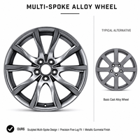 Jante en alliage, en alliage d'aluminium + plastique ABS et doublure métallique, pièces de rechange pour voitures particulières, remplacement de haute qualité pour le marché secondaire