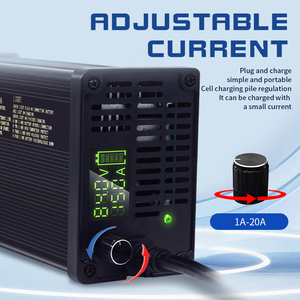 Caricabatterie batteria al <span class=keywords><strong>litio</strong></span> regolabile 48 v8a <span class=keywords><strong>carica</strong></span> batteria in alluminio ad alta potenza - Product Image 4