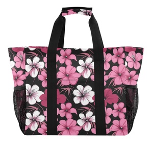 Organizador de Almacenamiento Personalizado con Diseño de Flores Rosas, Bolsa de Lavandería Plegable con Asa para Guardar Ropa - Product Image 2