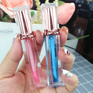 Aceite de labios vegano, maquillaje hidratante con sabor a frutas, Etiqueta Privada, tubo de lazo de oro rosa, bálsamo labial líquido, aceite de labios brillante - Product Image 1