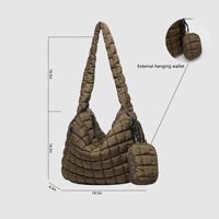 Vente en gros 2 en 1 sac à bandoulière plissé moelleux grande capacité sacs à bandoulière pour femmes sac à main avec petite pochette