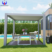Pergola motorisée en aluminium 6063-T6 de qualité supérieure avec éclairage LED, facile à assembler, design moderne et luxueux pour hôtel côtier