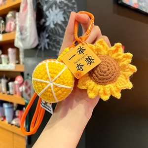 Porte-clés en peluche au crochet Tournesol gagnant l'<span class=keywords><strong>Examen</strong></span> d'entrée au lycée et à l'université, Pendentif pour sac d'étudiant, Cadeau de remise de diplôme - Product Image 2