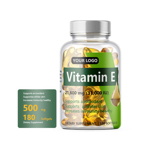 Oem/ODM tự nhiên Vitamin E viên nang mềm mụn trứng cá chống lão hóa làm trắng Vitamin E viên nang mềm 500mg thực phẩm sức khỏe - Product Image 1