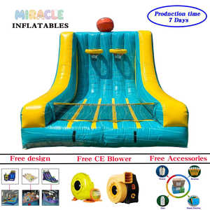 Terrain <span class=keywords><strong>de</strong></span> jeu <span class=keywords><strong>gonflable</strong></span> <span class=keywords><strong>professionnel</strong></span> en PVC à double piste pour le basketball, grande <span class=keywords><strong>aire</strong></span> <span class=keywords><strong>de</strong></span> <span class=keywords><strong>jeux</strong></span> interactive avec souffleur d'air - Product Image 2