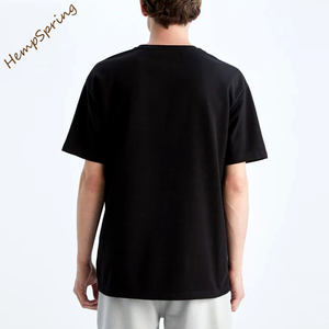 Boxy Fit Short Sleeve T-Shirt Plain Shirts Eco Friendly <strong>Hemp</strong> Bamboo t Shirt for Men <strong>Clothing</strong> Men's Bamboo Jersey Tee <strong>Hemp</strong> Tshirt - Product Image 4