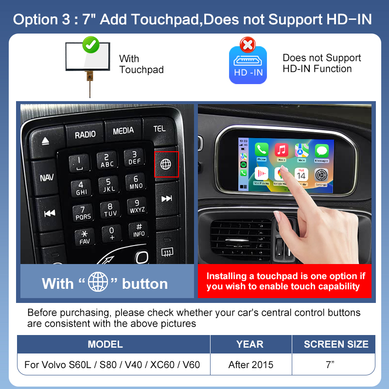 Gen 3 CarPlay ajouter 7 "TP