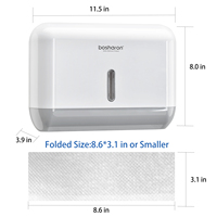 Distributeur de serviettes en papier ABS en plastique pour les mains avec serrure Support mural plat à ouverture latérale