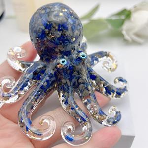 Hot Bán Món Quà Mới Lạ Chữa Bệnh Pha Lê Nghiền Đá Nhỏ Giọt Keo Đại Dương Bạch Tuộc Cá Hiển Thị Nền Tảng Mực Thủ Công Mỹ Nghệ Trang Trí - Product Image 1