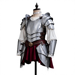 Costume de guerrier gothique en acier inoxydable plaqué argent, armure polie, tenue de protection intégrale du corps - Product Image 5
