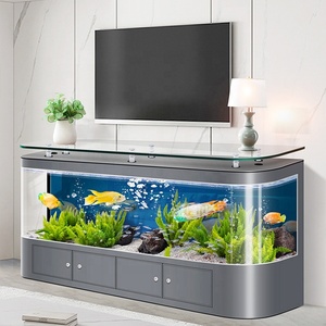 Luxury Glass <strong>and</strong> Plastic Coffee Table with Aquarium Tea Table TV Cabinet <strong>Fish</strong> <strong>Tank</strong> <strong>Stand</strong> <strong>and</strong> Lamp for Household Use - Product Image 2