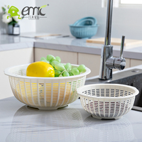China Fabriek Keukenhulpjes Groentevergiet Ecologisch PP Plastic Fruitmand Vier Maten EMC YM-6057