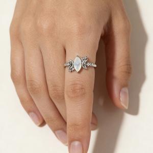 Women's <b>Opal</b> <b>Ring</b> Gold And <b>Silver</b> Marquise Star Moon Design Prong Setting Gift Jewelry Fashion <b>Rings</b> - Product Image 4