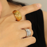 Bestseller Vintage PVD 18K Vergoldete Edelstahl-Ringe Schmuck Großhandel