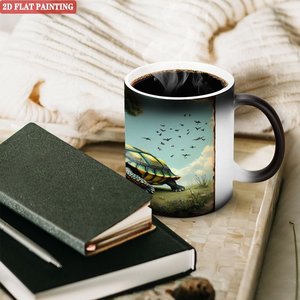 <b>Magic</b> Mug Frosted Black 11oz Ceramic Heat Activated Color Changing <b>Cup</b> Novelty Gift - Product Image 3