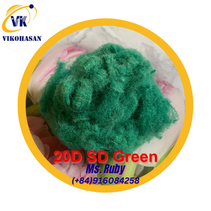 Para ventas 20D SD fibra reciclada sólida verde grado A del proveedor Vikohasan y fibra GRS para hacer almohadilla colchón alfombra guata - Product Image 5