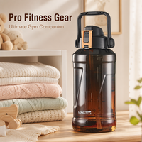 Bouteille d'hydratation double étanchéité 2L pour adultes Longstar OEM sans BPA écologique avec bouchon à boire directement et corde, qualité alimentaire