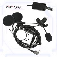 2 Pin K Plug Kenwood Baofeng Puxing Headset helm PTT Mic Headset telepon untuk Walkie Talkie Handheld dua cara Radio untuk