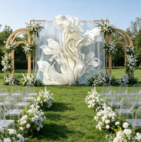 Décor de scène de mariage de luxe blanc pur, installation de photomaton, décoration de banquet d'hôtel, accessoire pour fête d'anniversaire et fiançailles