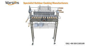 ग्रीक साइप्रस लकड़ी का कोयला स्टेनलेस स्टील डीलक्स BBQ आउटडोर rotisserie ग्रिल - Product Image 5